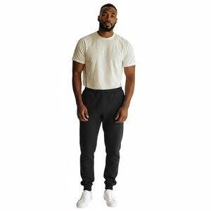 J.E. Morgan Black Relaxed Fit Sweatpants with Elastic Waistband